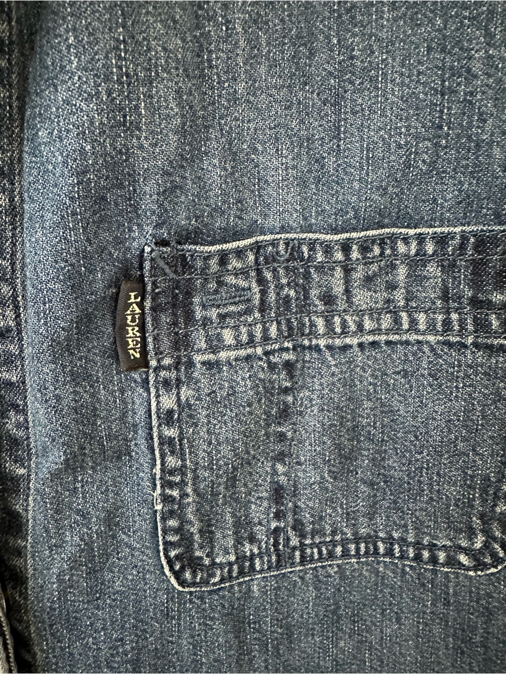 Ralph Lauren Sleeveless Button-Front Denim Midi Dress - Blue - Picture 3 of 9